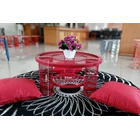 Expanded  Round Red Metal Table 1