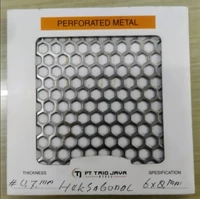 Plat berlubang heksagonal besi tebal 07mm dimensi 4'x8' diameter lubang hexagonal 6x8mm